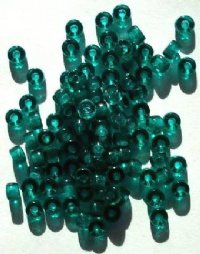 100 4x6mm Crow Beads Transparent Emerald